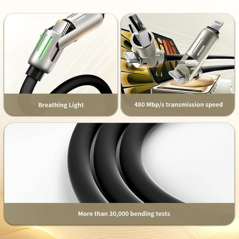 🔥Last Day Buy 3 Free 1 - 4-in-1 USB Charging Cable fast charging 240W - Image 3