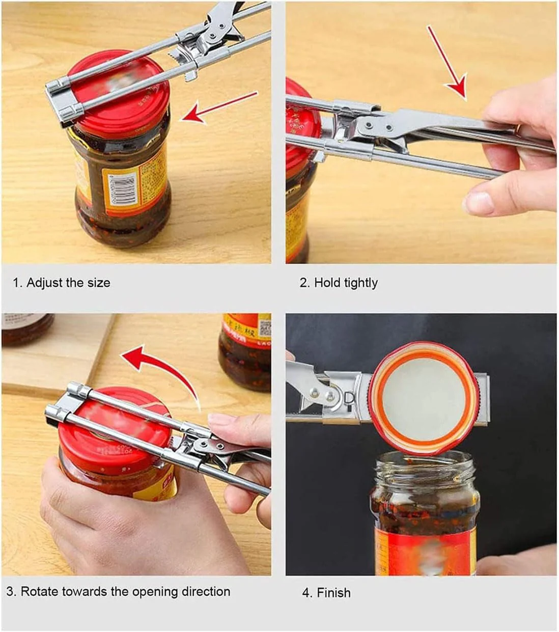 Adjustable Stainless Steel Jar & Bottle Opener - Image 5