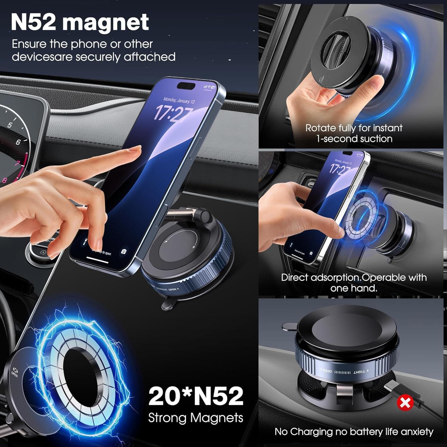 Woyuosn Vacuum Magnetic Phone Holders for Car - Image 6