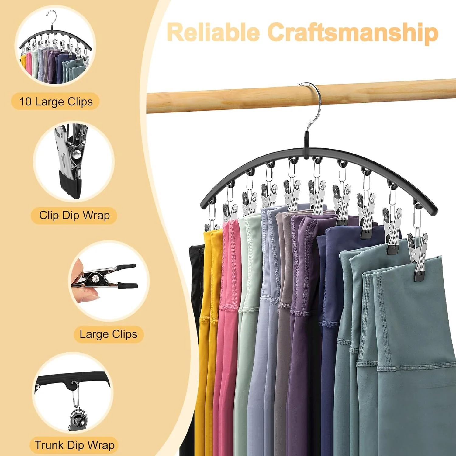 Multi-Clip Vertical Pants Hanger - Image 6
