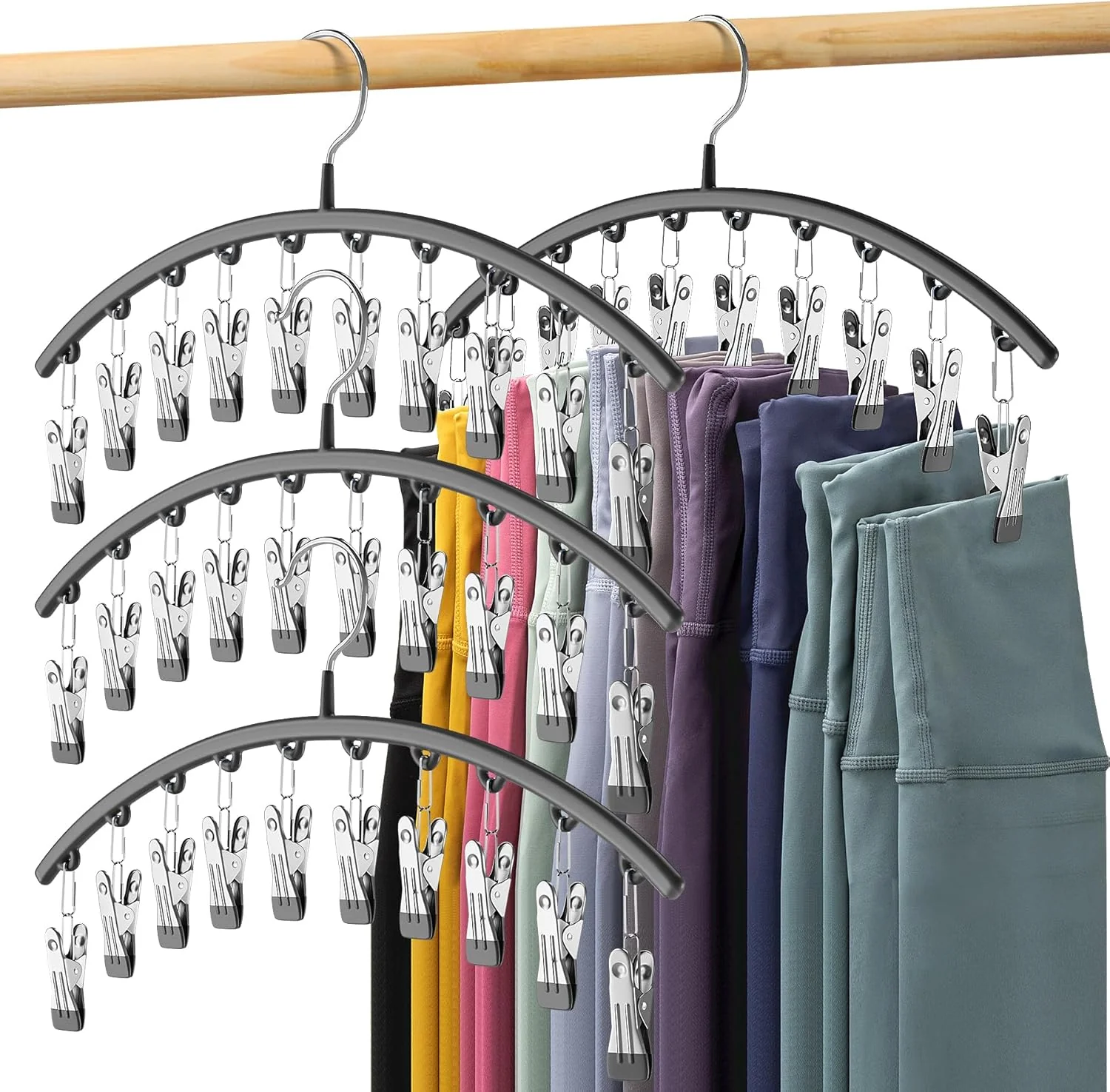 Multi-Clip Vertical Pants Hanger - Image 8