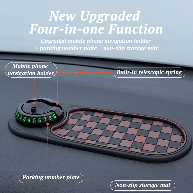 Woyuosn Multifunction Car Mat with Phone Holder Hidden Number Plate - Image 3