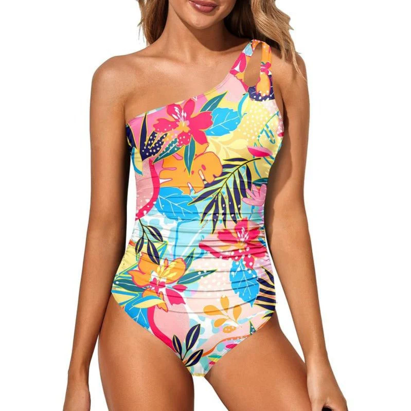 One-Shoulder Tummy Control One-Piece Swimsuit - Image 14