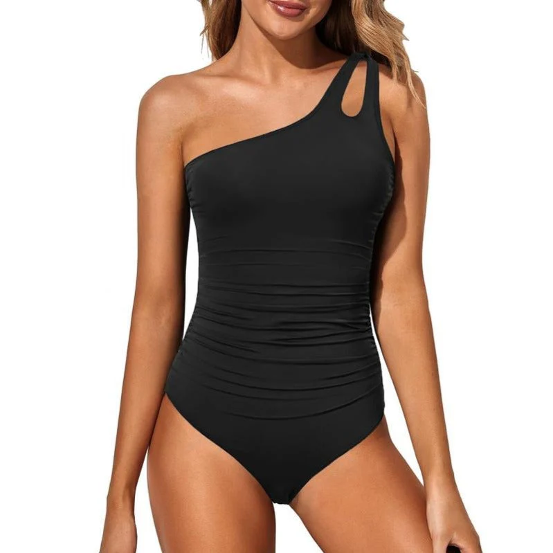 One-Shoulder Tummy Control One-Piece Swimsuit - Image 7
